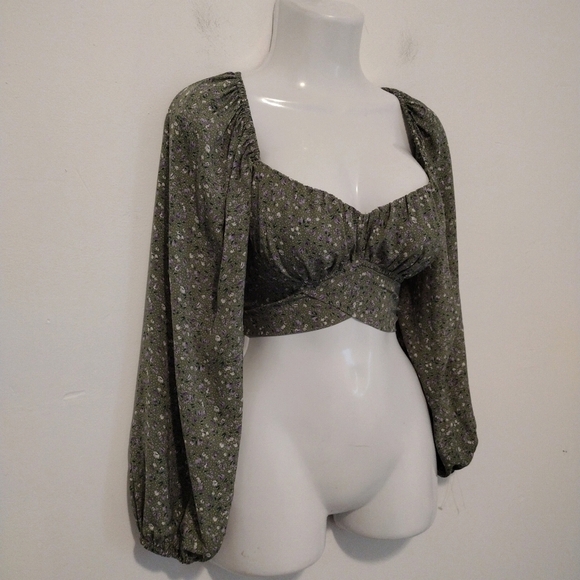 Blush BJ - Floral Sweetheart Back Ties Crop Top - Picture 5 of 15